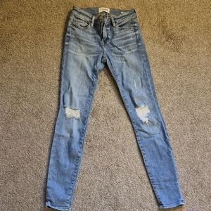 Frame Denim Blue Skinny Distressed Jeans